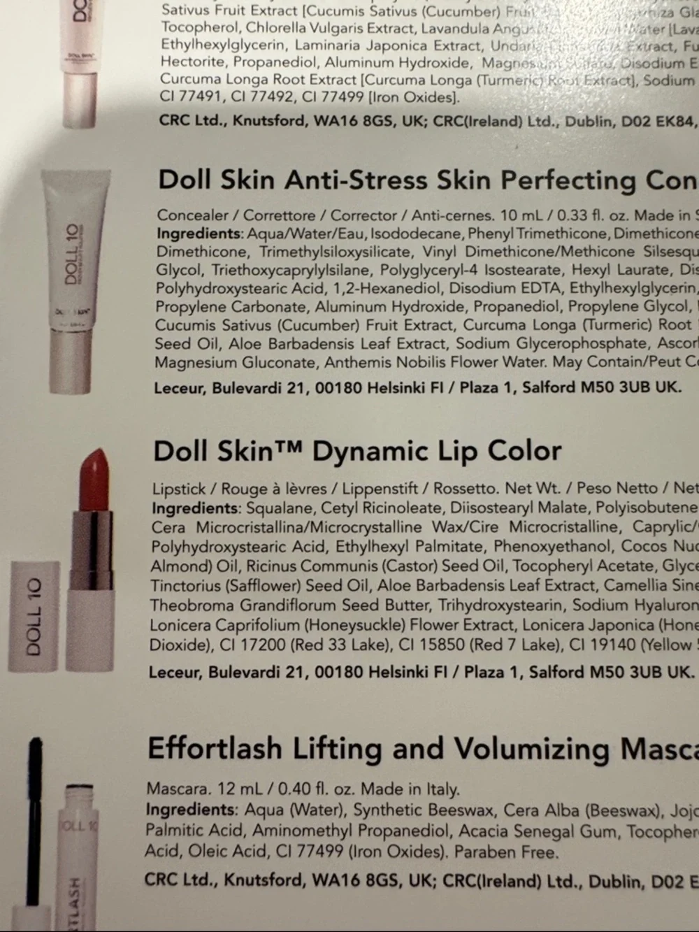 Doll 10 Women's 6 Piece Foundation, Blush, Brush, Lipstick, Mascara and Con